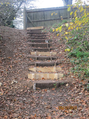 steps from the upper twitten down to the middle path
